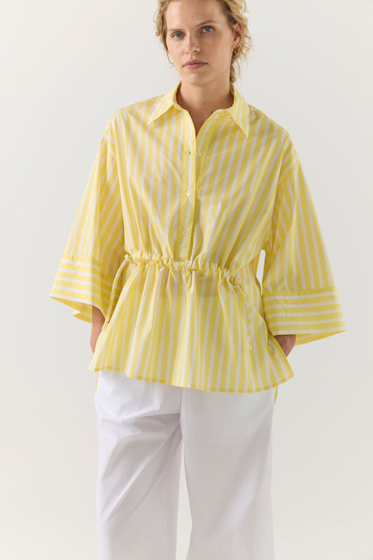 Emily Shirt in Lemon Stripe Poplin