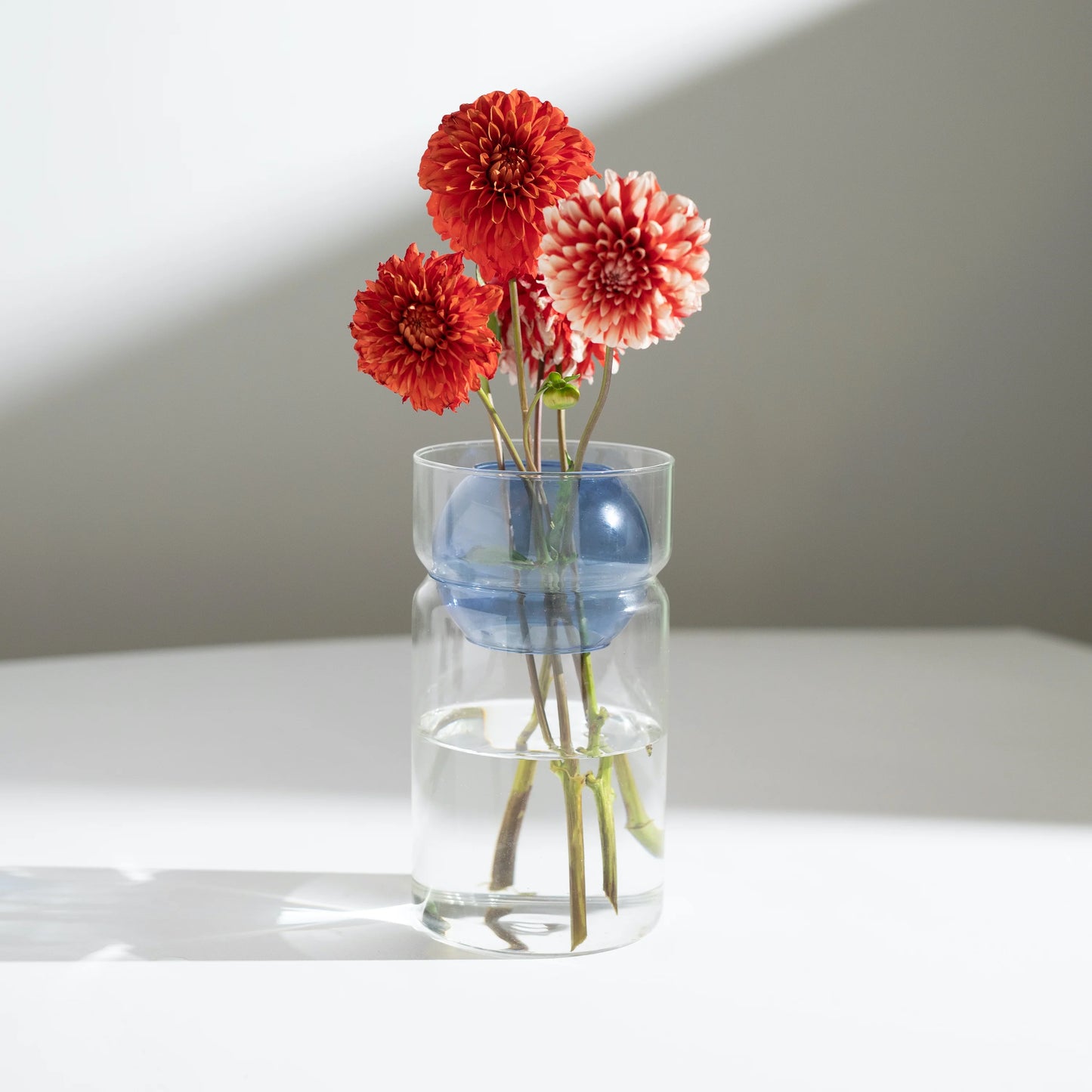 Balance Vase in Clear & Blue