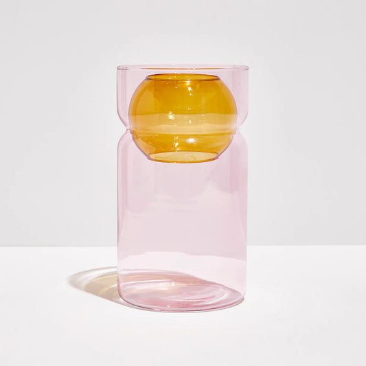 Balance Vase in Pink & Amber