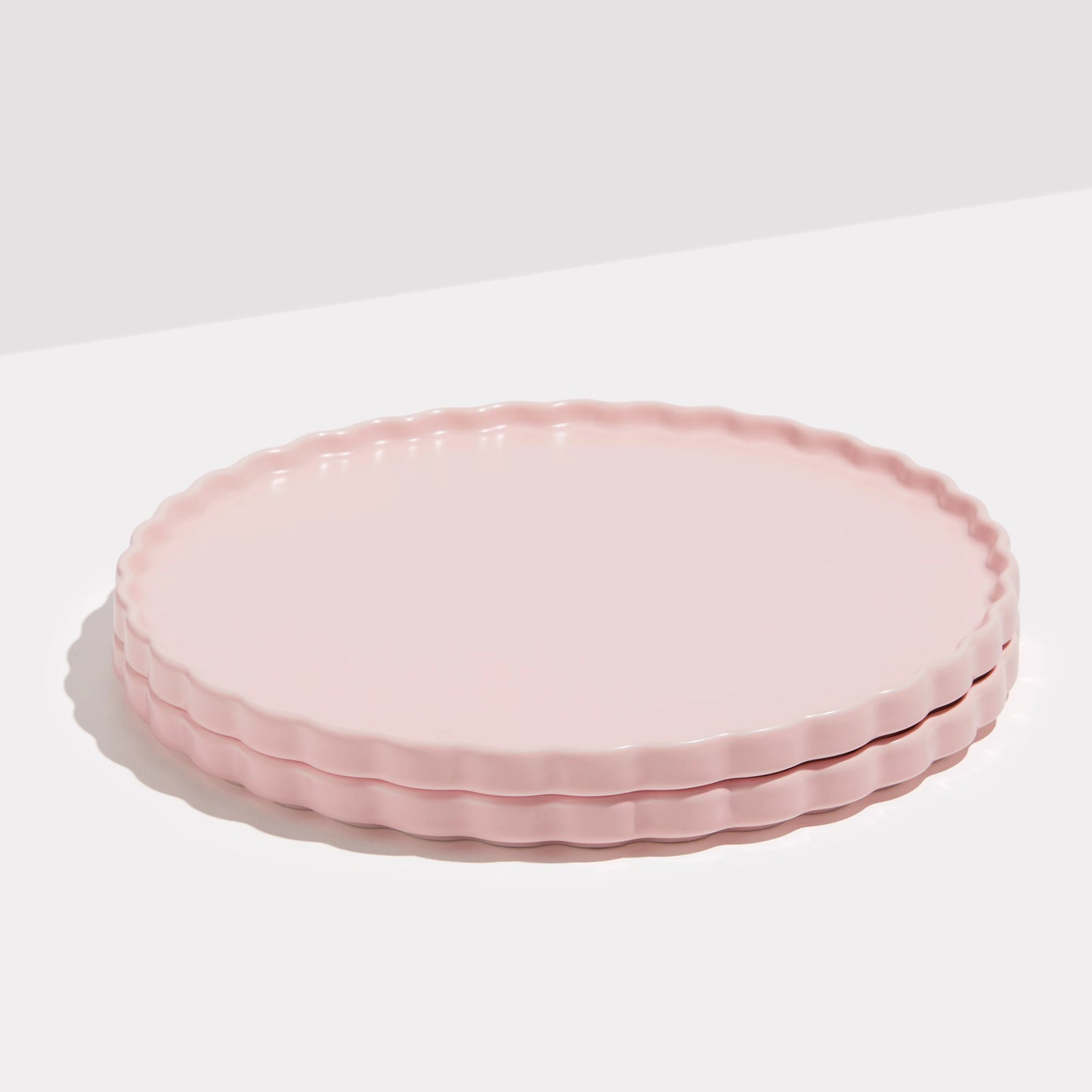 Ceramic Wave Dinner Plate in Pink (Set of Two)