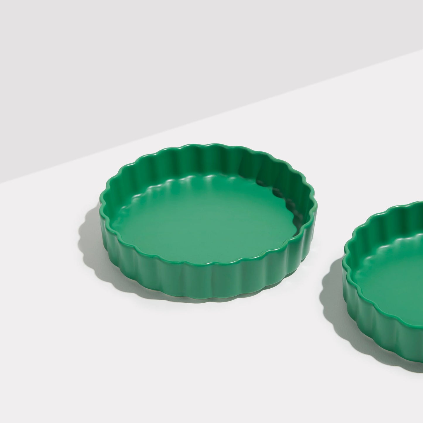 Ceramic Wave Bowl in Forest Green (Set of Two)