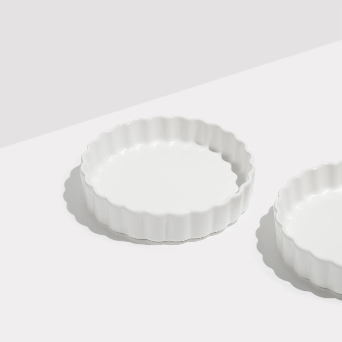Ceramic Wave Bowl in White (Set of Two)