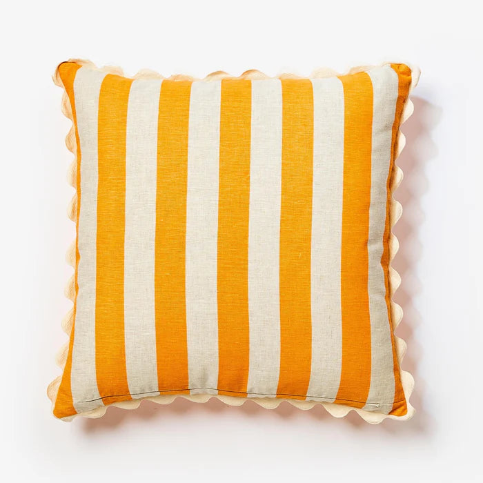 Bold Stripe Cushion in Orange and Pink