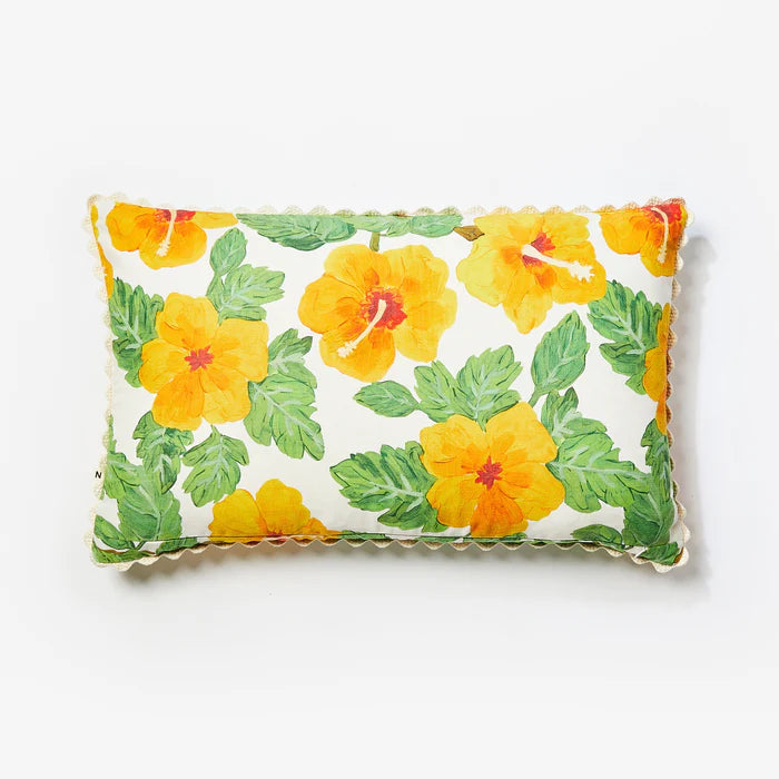 Hibiscus Cushion in Yellow