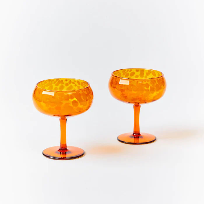 Amber Dots Glass Coupe
