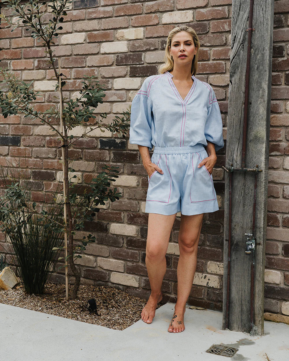 Sardinia Blouse in Sky Blue