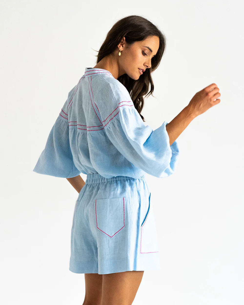 Sardinia Blouse in Sky Blue