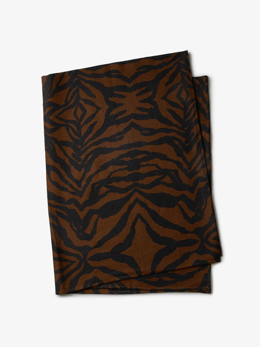 Zebra Chocolate Linen Tablecloth