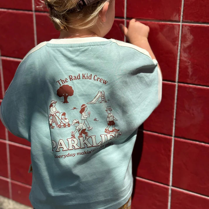 Rad Kid Park Crew Org Cotton Tee in Teal