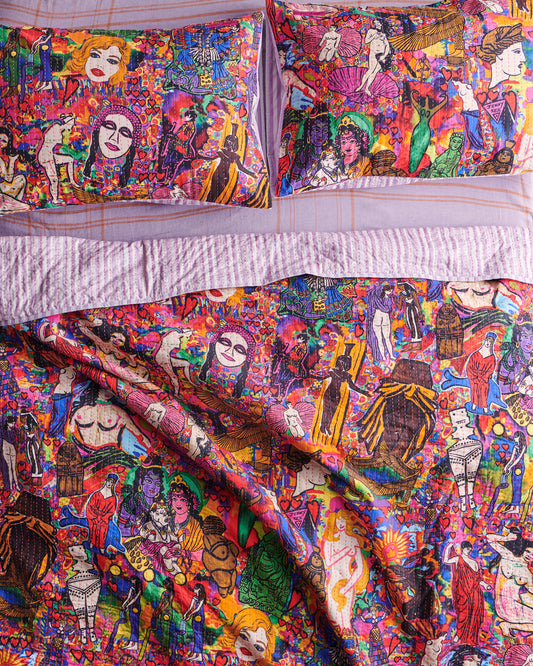 Kip&Co x Jenny Kee Goddesses Kantha Bedspread