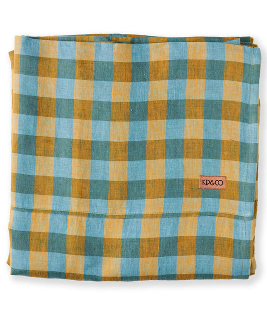 Marigold Tartan Linen Flat Sheet