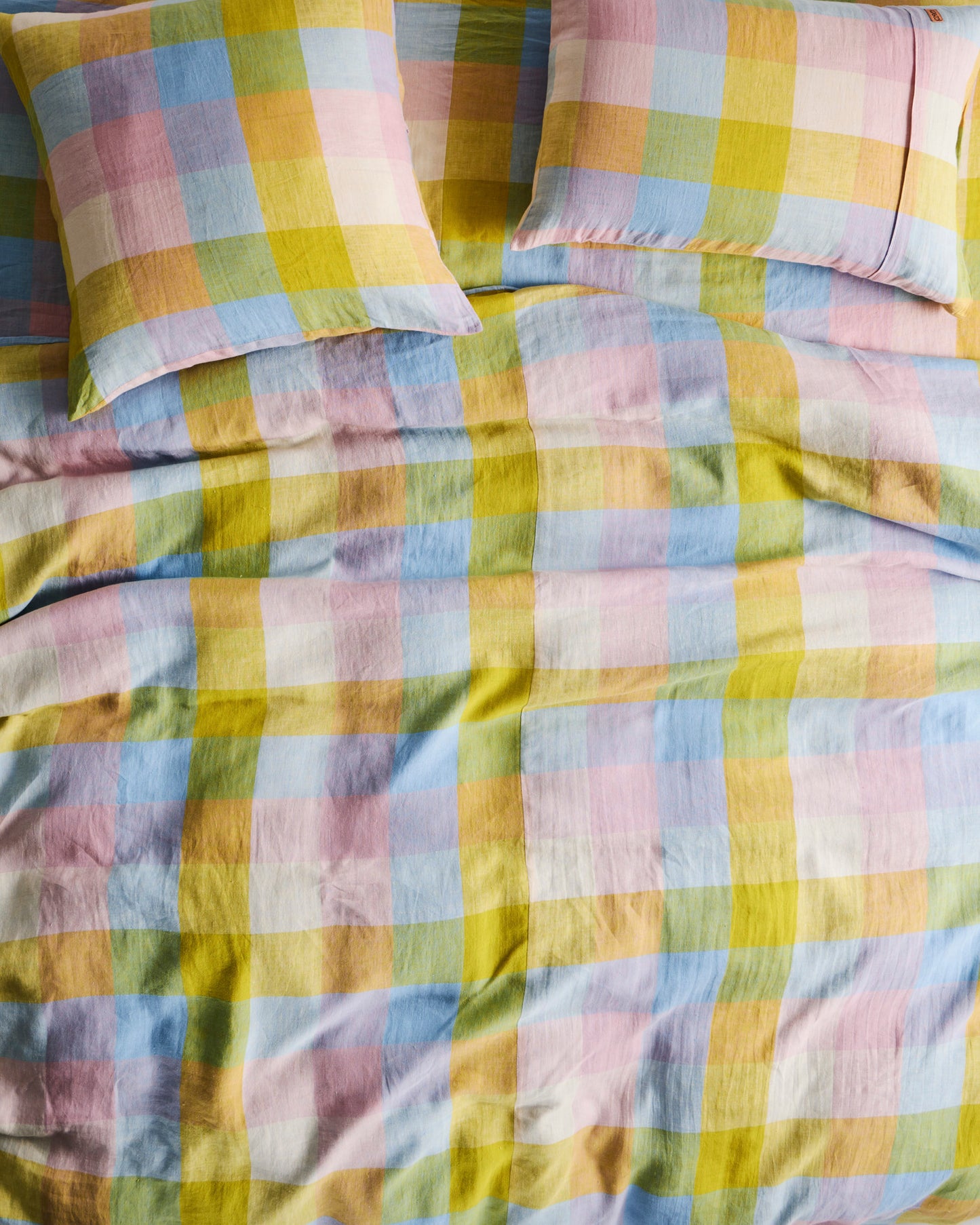 Corfu Tartan Linen Pillowcases 2 Piece Set