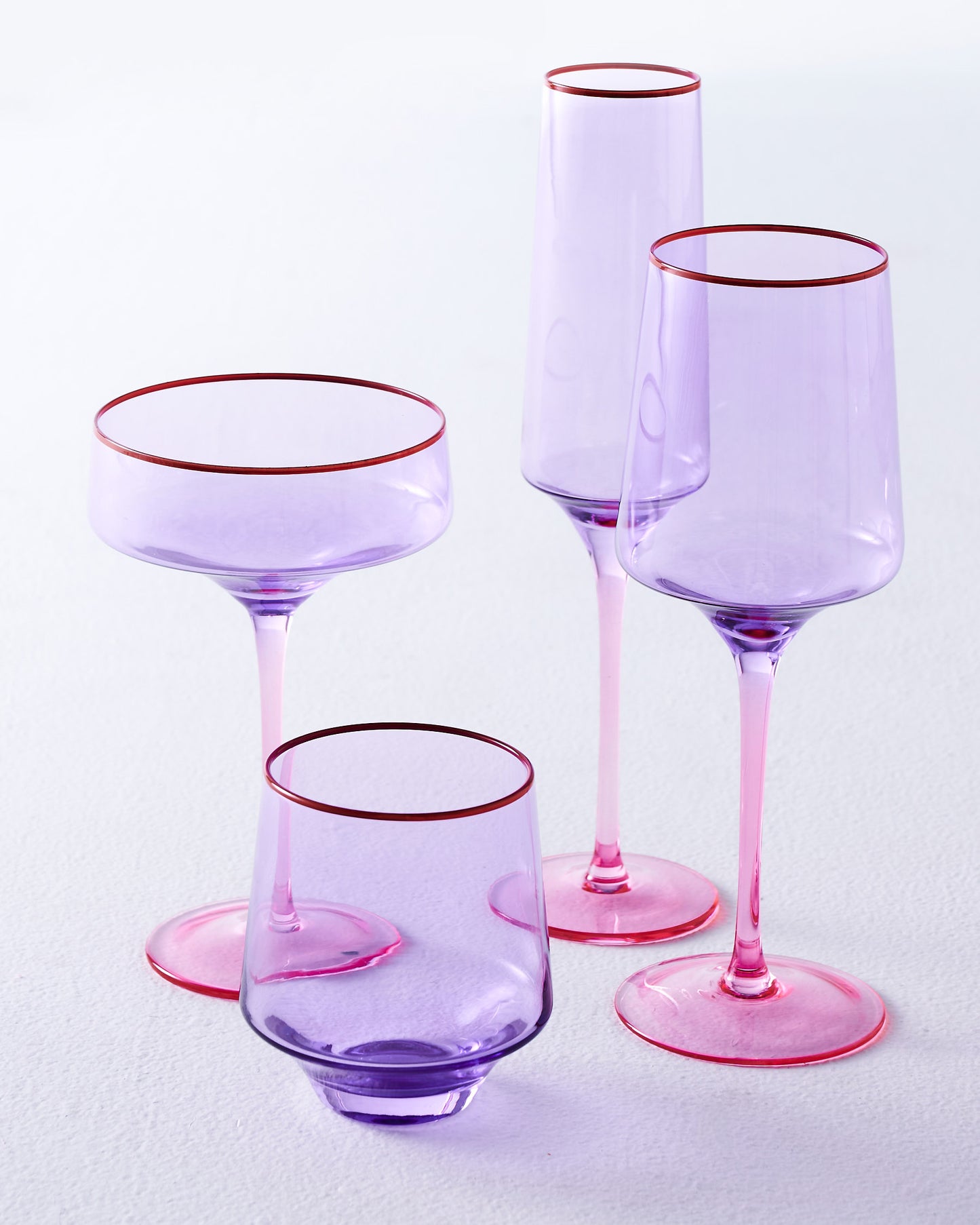 Lilac Colour Block Margarita Glasses 2 Piece Set