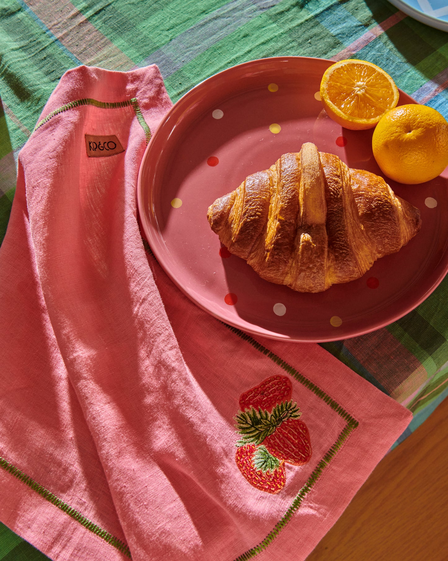 Berry Bliss Embroidered Linen 4 Piece Napkin Set