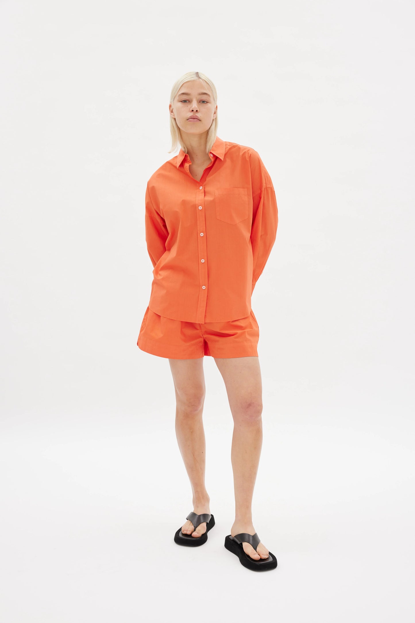 The Chiara Shirt in Coral