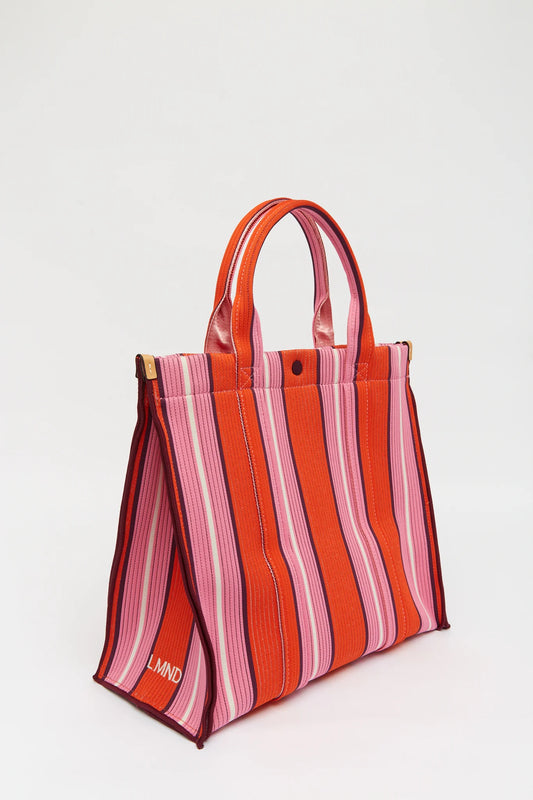 Rialto Tote in Mandarina, Plumeria and Fig Stripe