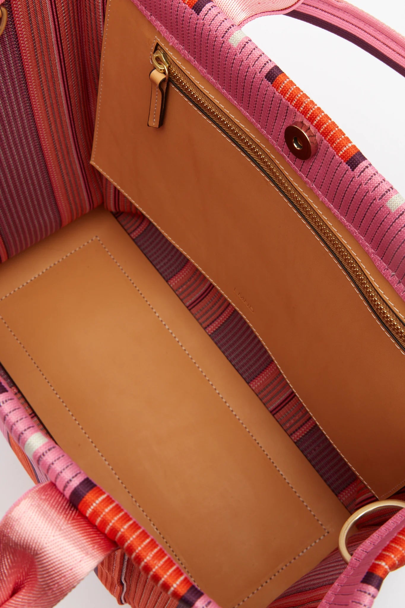 Rialto Tote in Mandarina, Plumeria and Fig Stripe