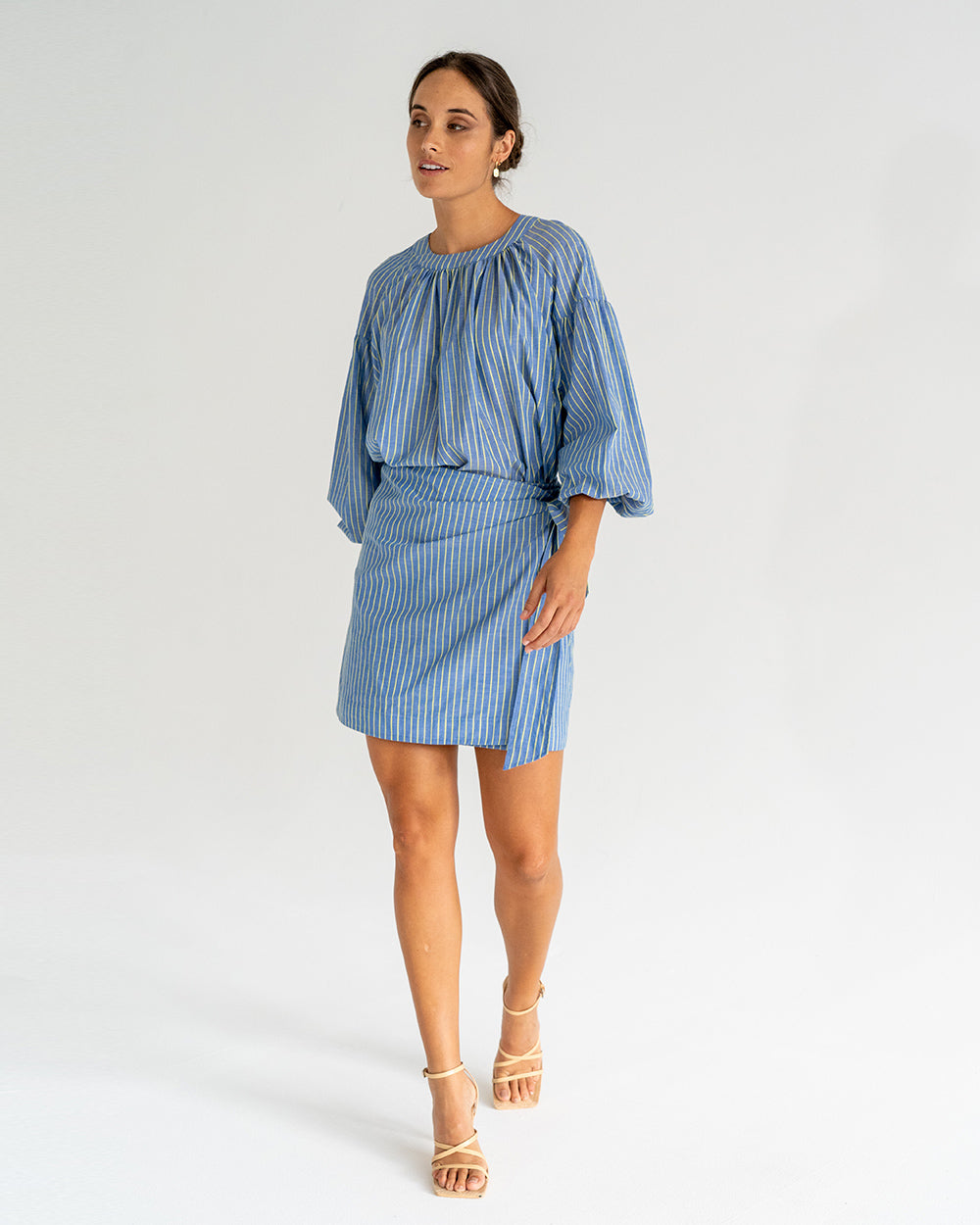 Jedda Wrap Skirt in Voile Stripe