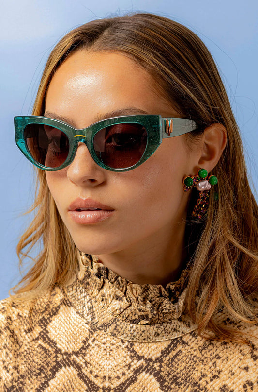 Palace Almond-shaped sunglasses in Shimmer Green