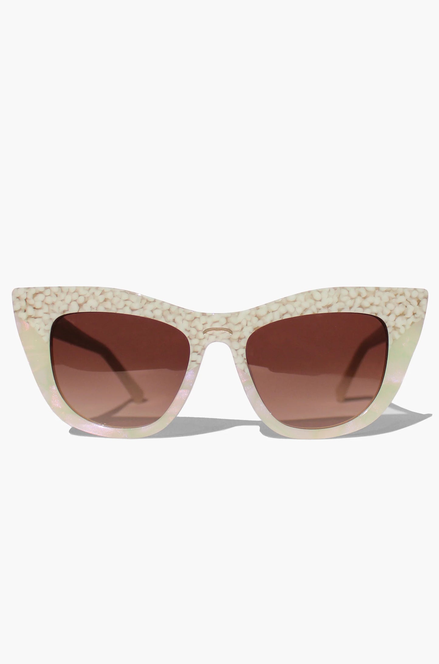 Maude Cat-eye Sunglasses in two tones of pearl white