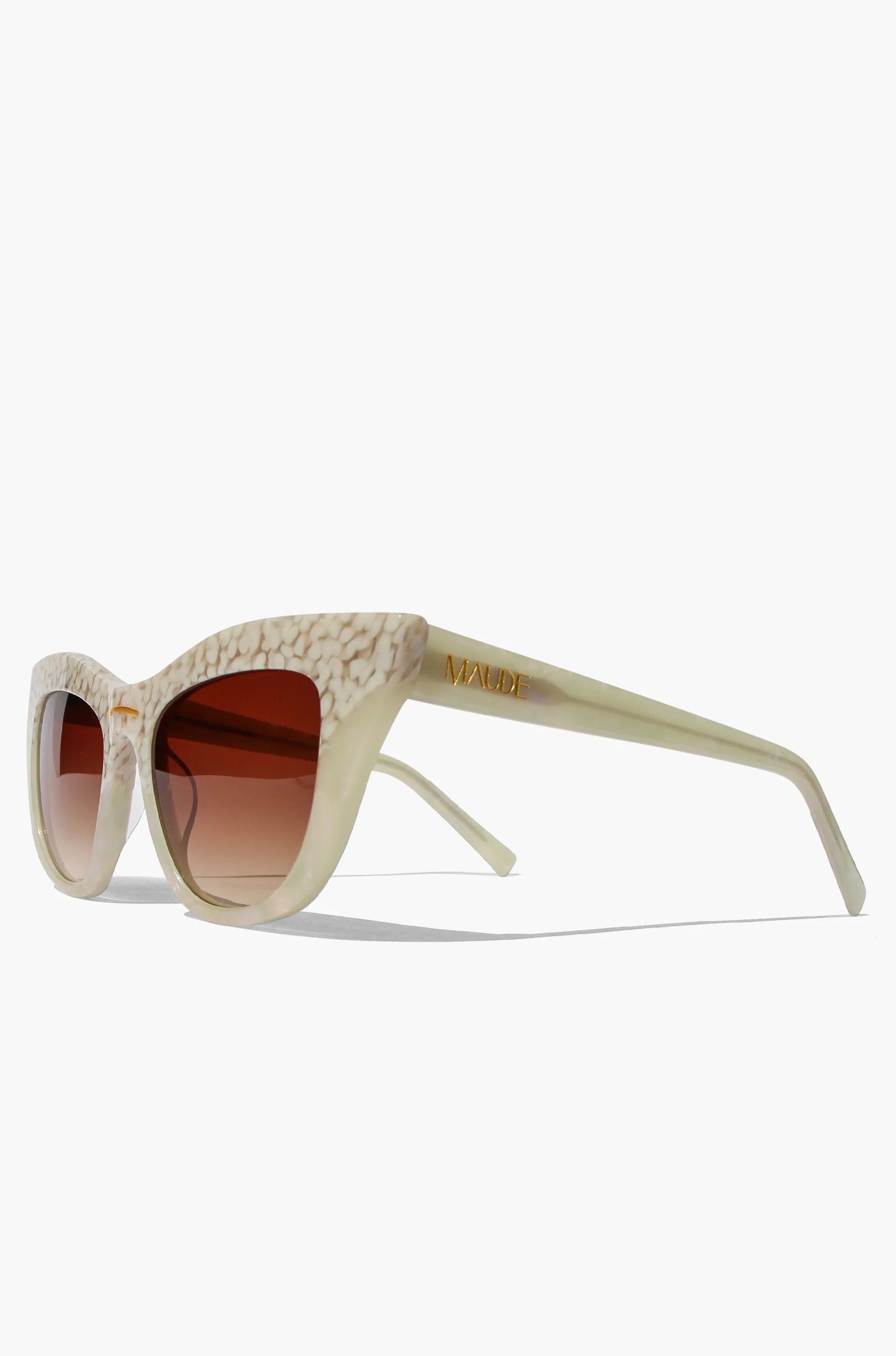 Maude Cat-eye Sunglasses in two tones of pearl white