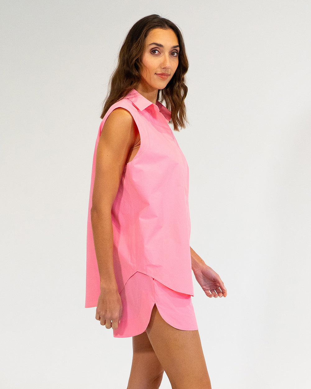 Maui Sleeveless Shirt in Pink