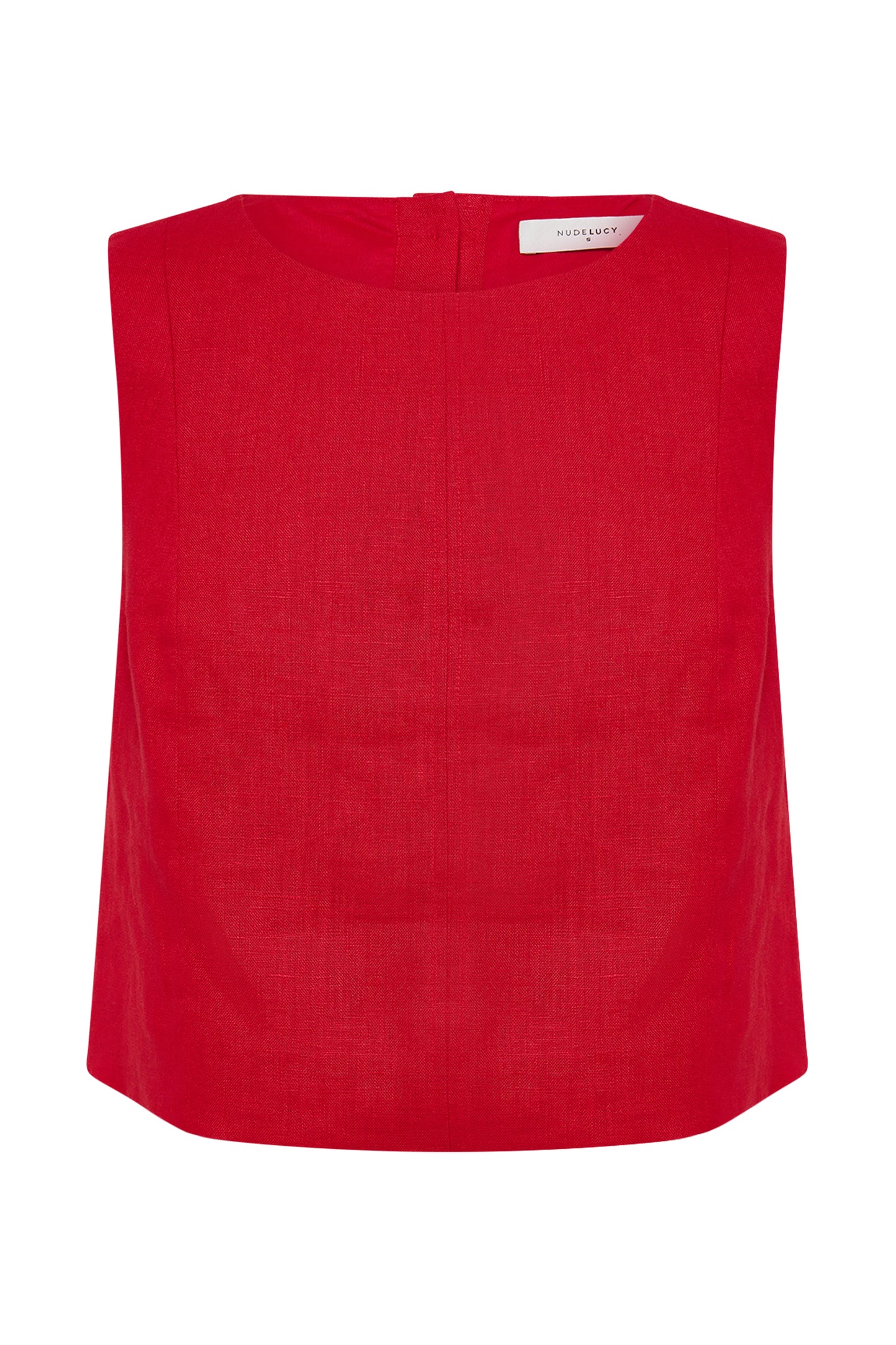 Marli Linen Top in Vermillion