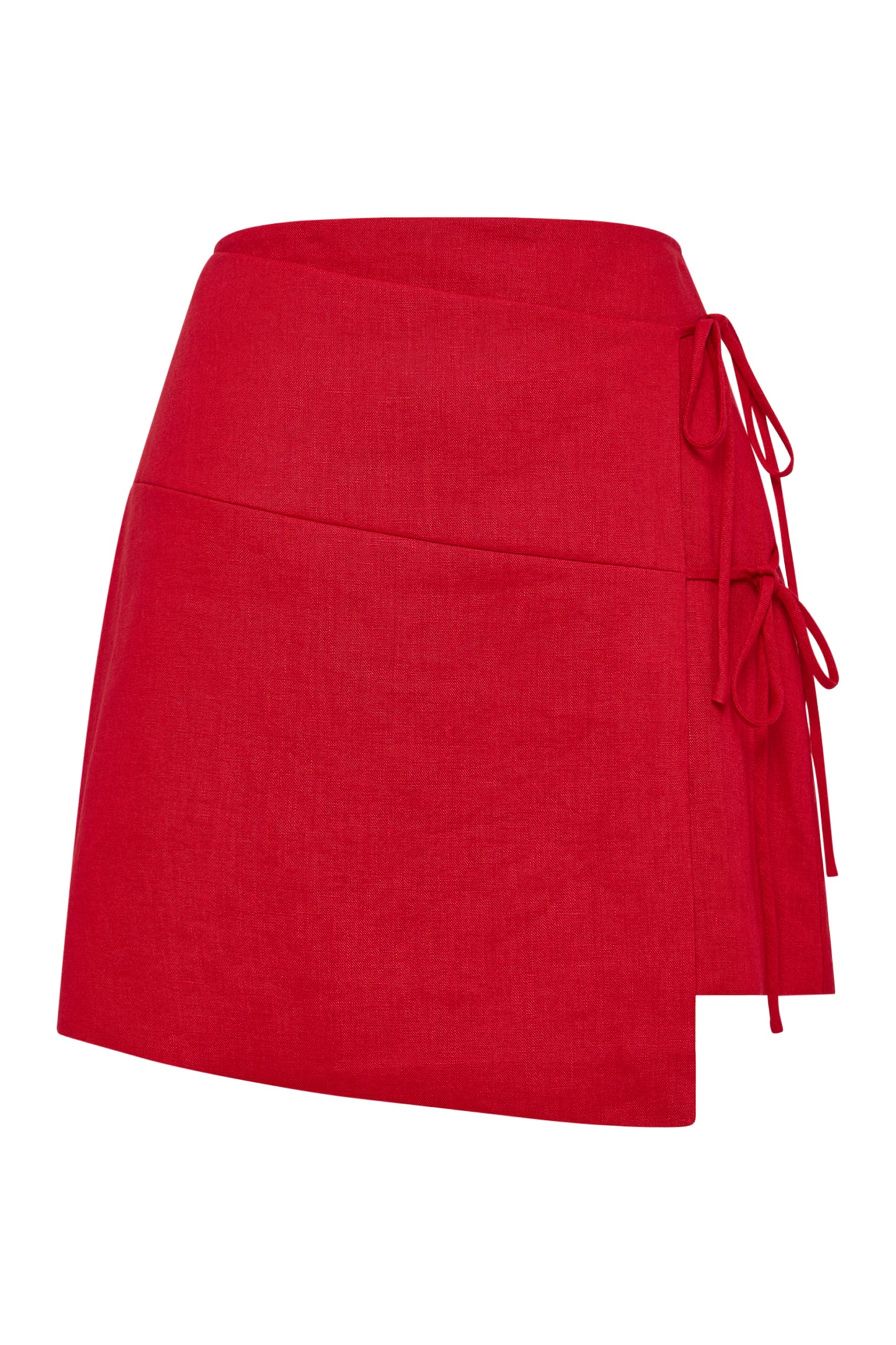 Lotta Linen Mini Skirt in Vermillion