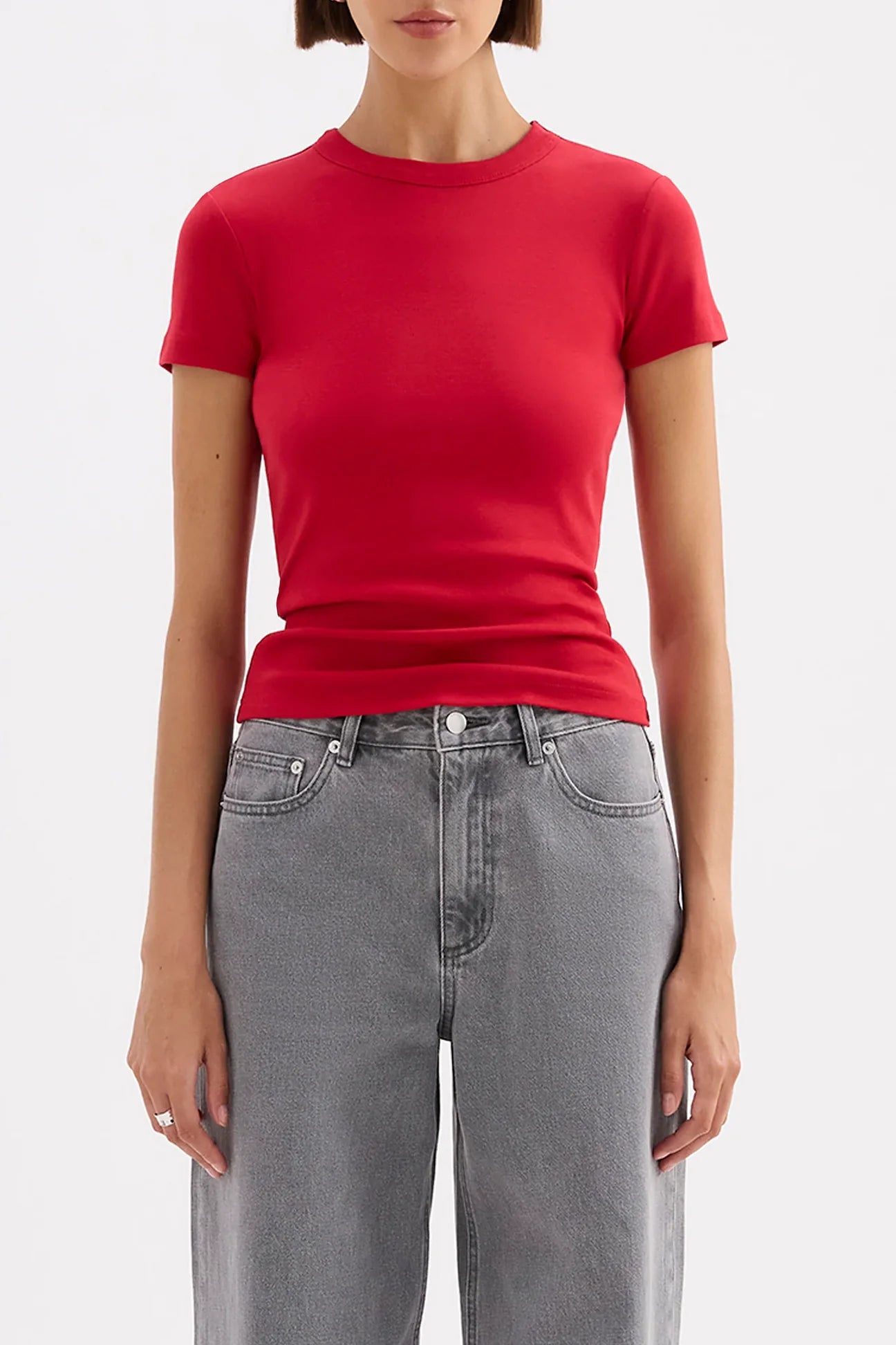 Organic Baby Tee in Cherry Red