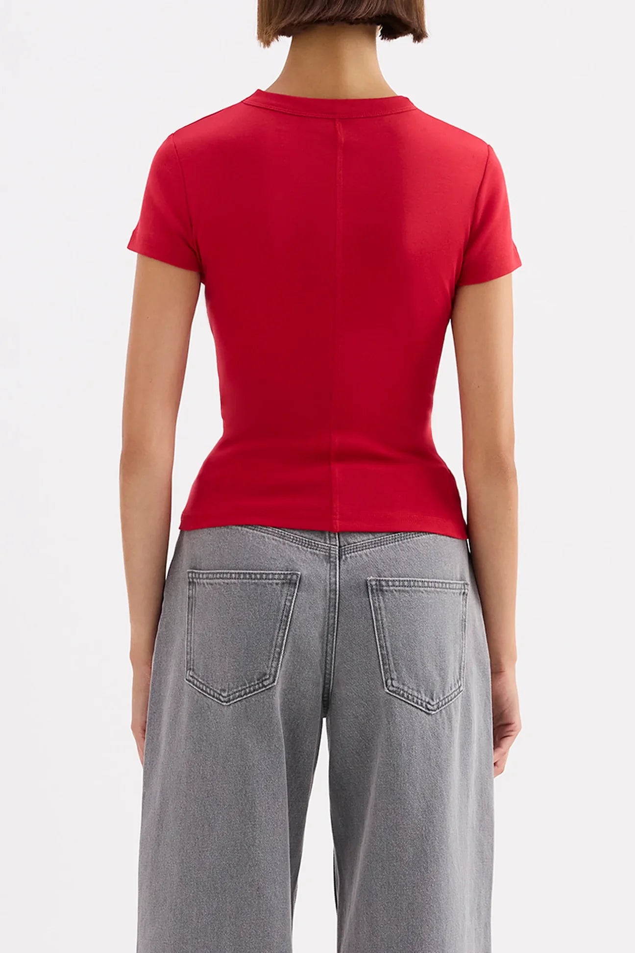 Organic Baby Tee in Cherry Red