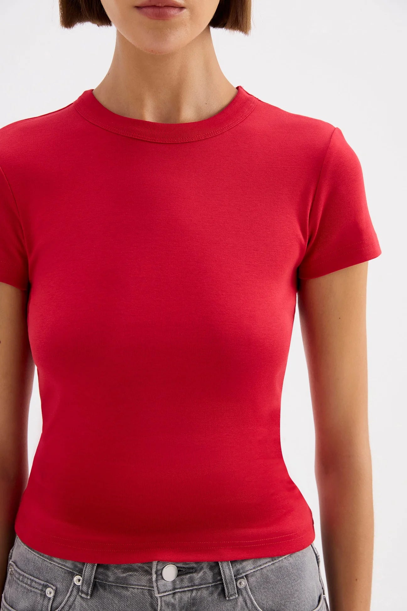 Organic Baby Tee in Cherry Red