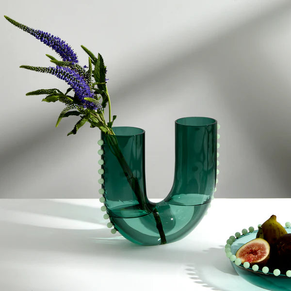 Pearl Vase in Teal and Jade