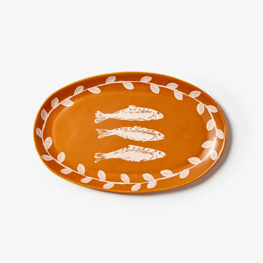 Sardines Tan Oval Plate