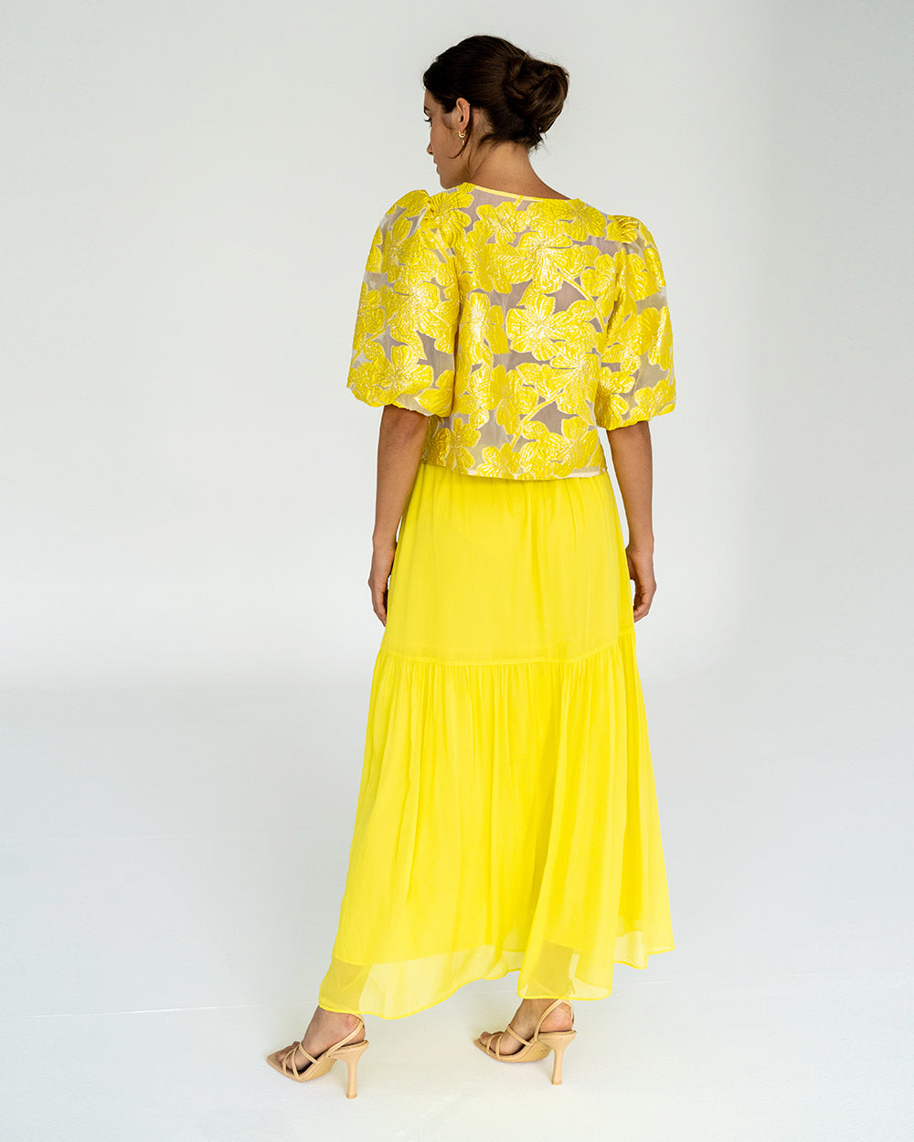 Alba Maxi Skirt in Sunglow Yellow