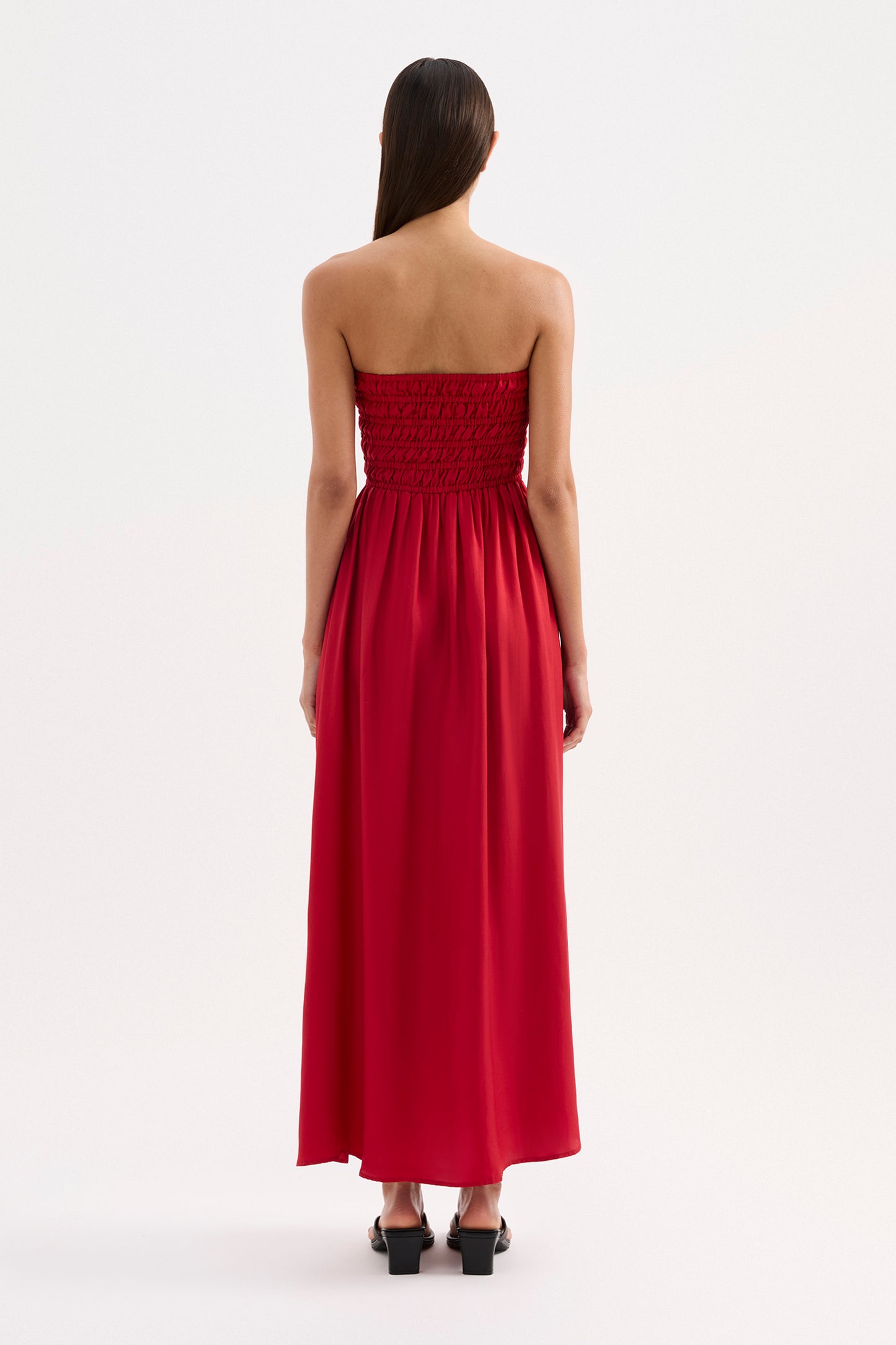 Zuri Tencel Maxi Dress in Crimson