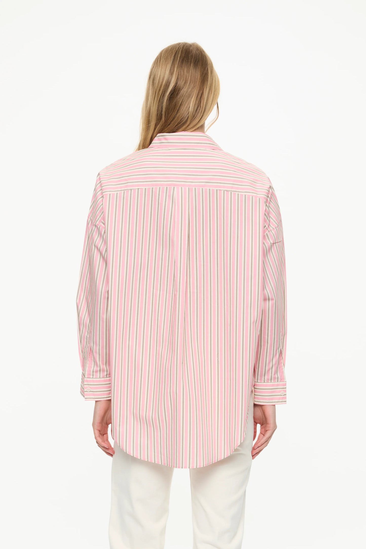 Mara Oversized Shirt in Musk, Cocoa and  Off White