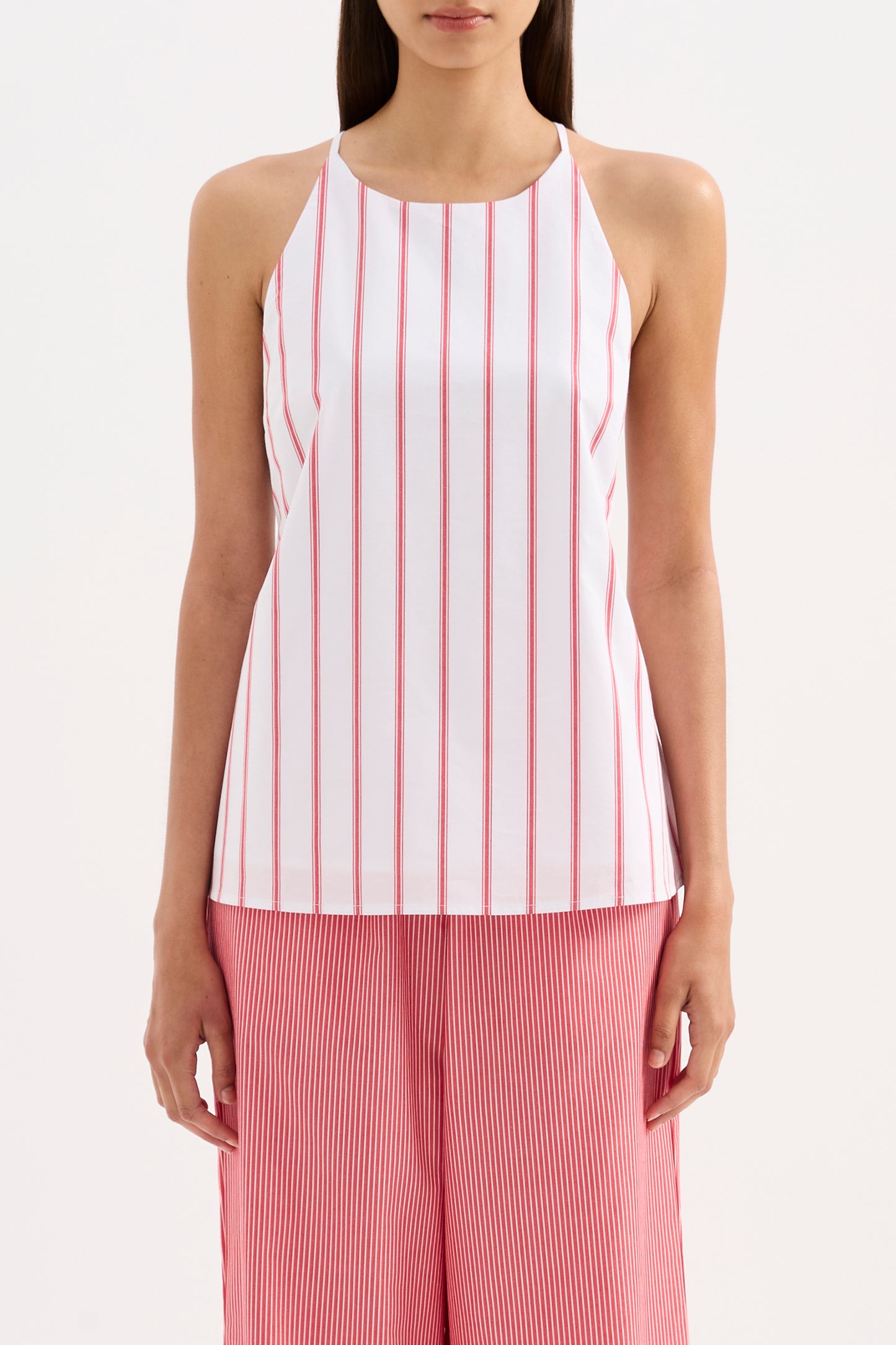 Anouk Stripe Top in White Stripe