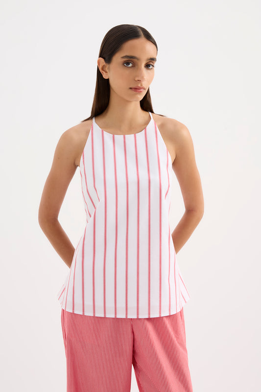 Anouk Stripe Top in White Stripe