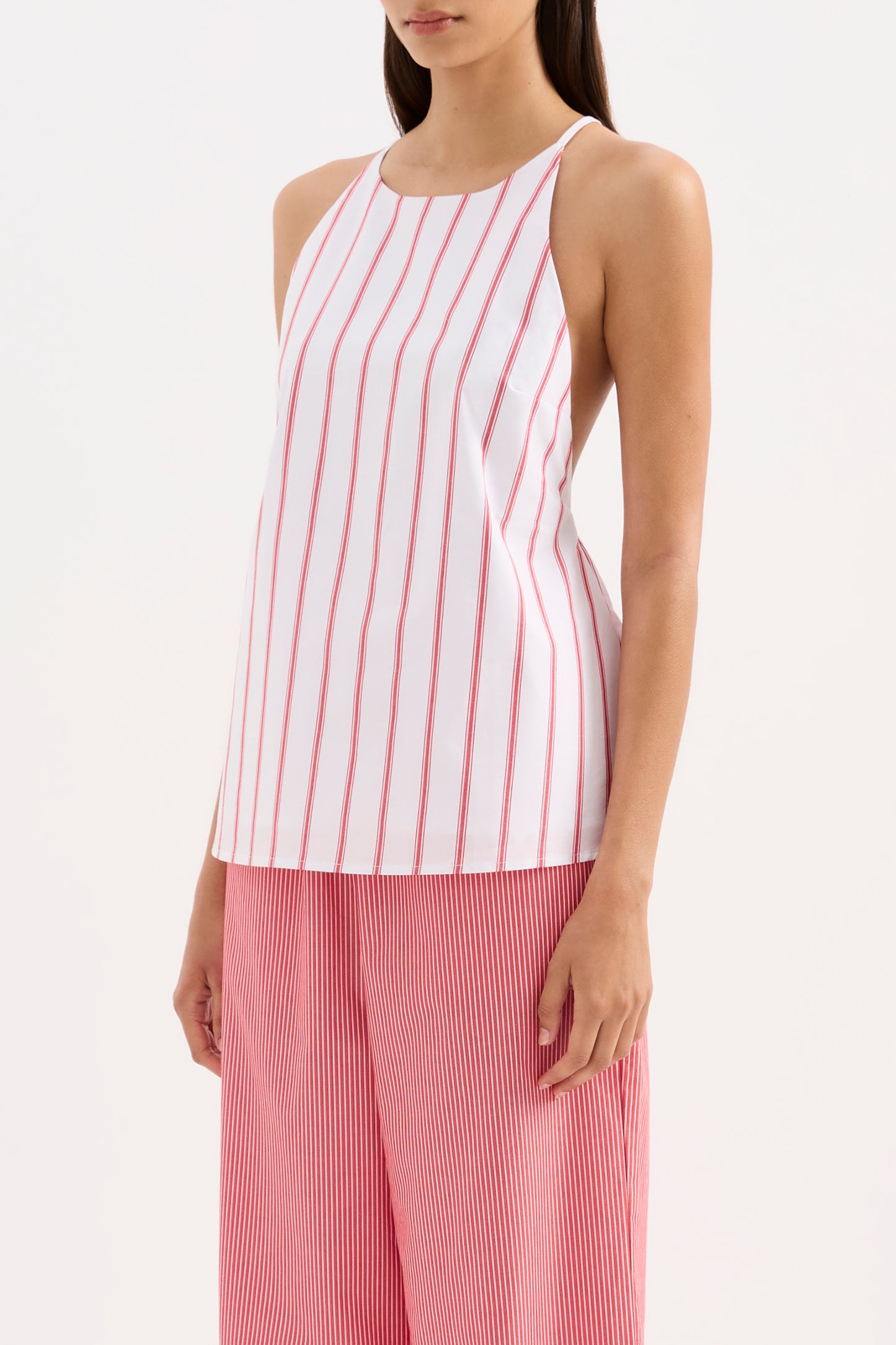 Anouk Stripe Top in White Stripe