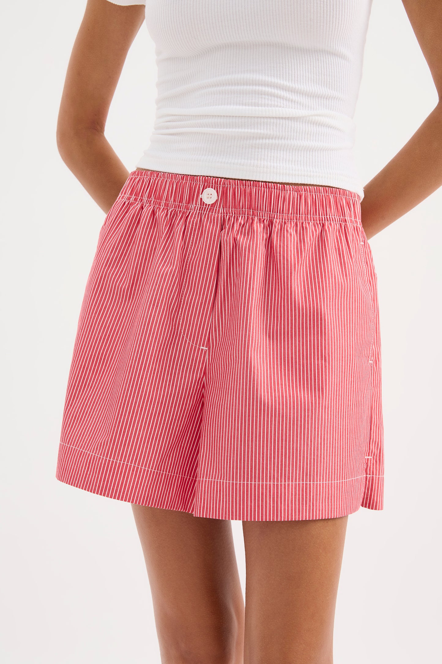 Anouk Stripe Short in Red Stripe