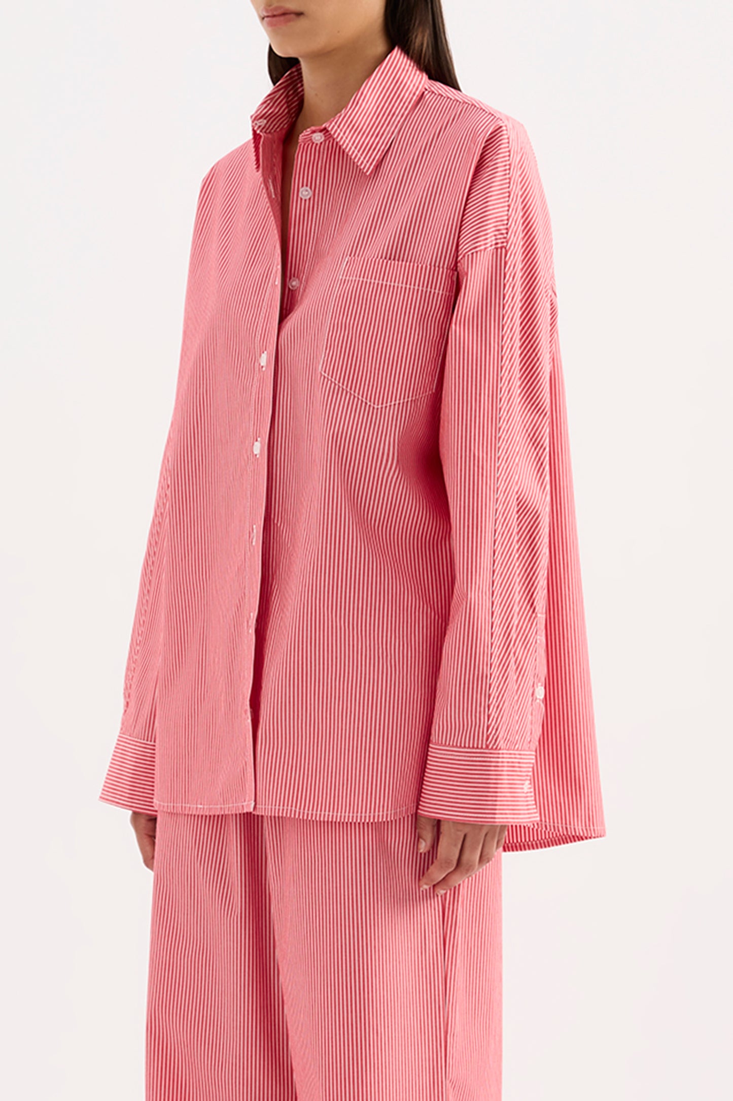 Anouk Stripe Shirt in Red Stripe