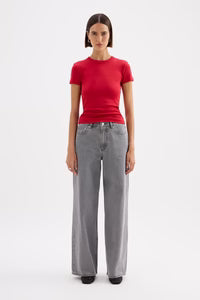 Organic Baby Tee in Cherry Red