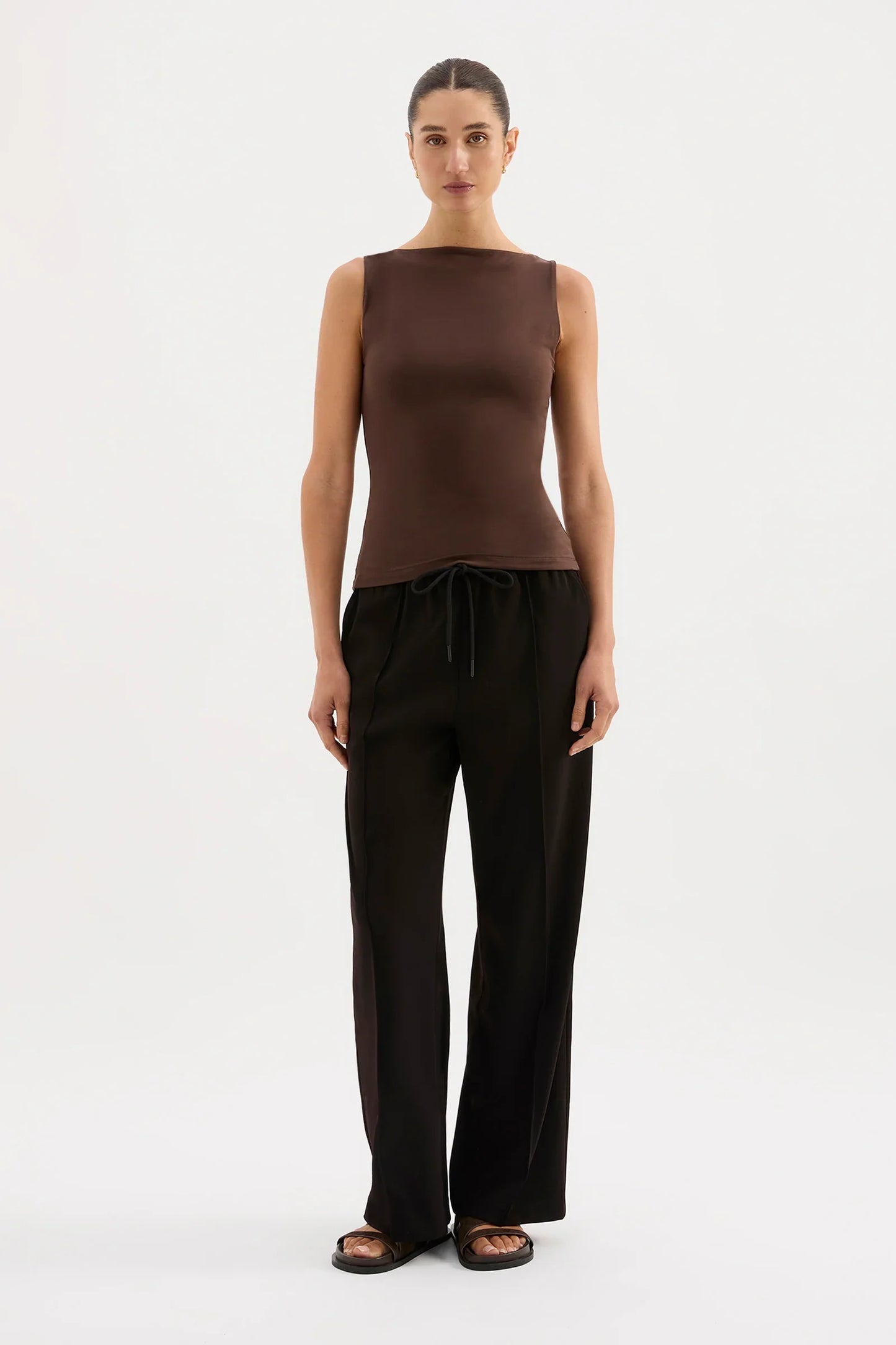 Lois Organic Tank in Chocolate