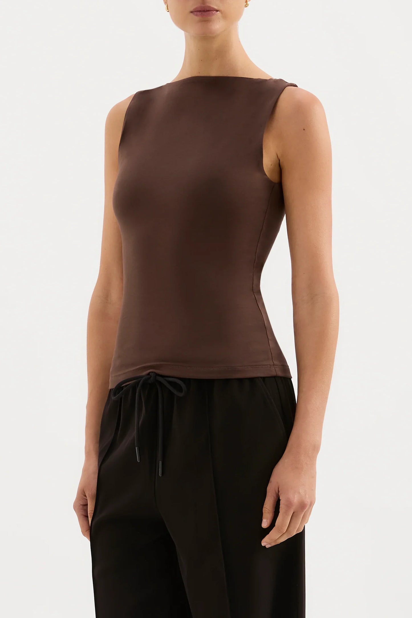 Lois Organic Tank in Chocolate