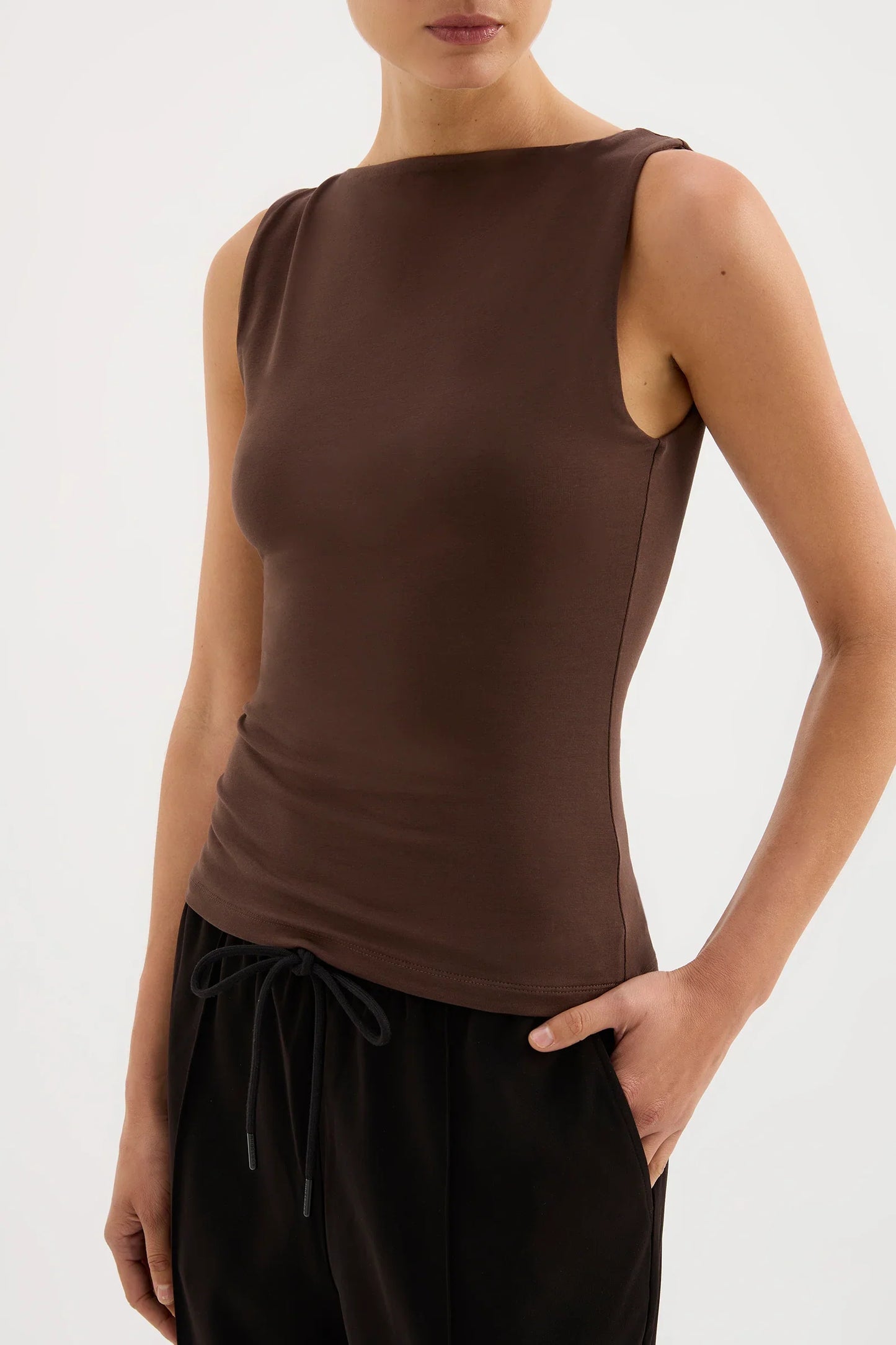 Lois Organic Tank in Chocolate