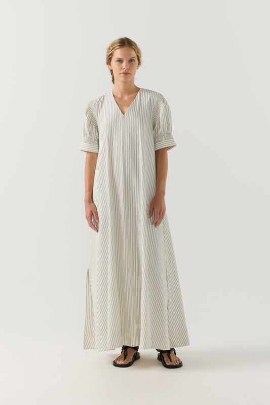 Scottie Dress in Basil Stripe Seersucker