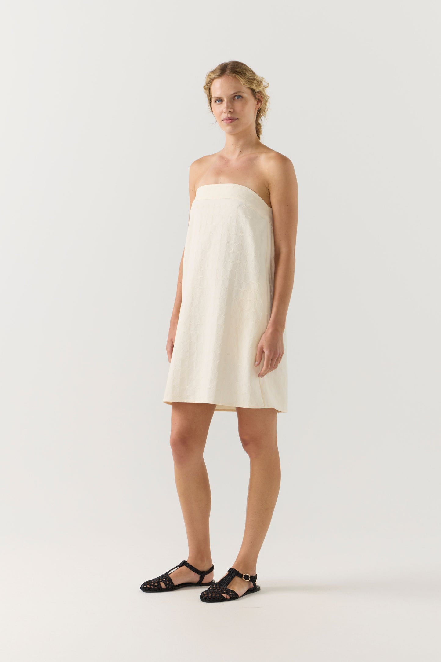 Selma Dress in Off White Broderie Anglaise