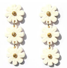 White Daisy Chain Drop Earings