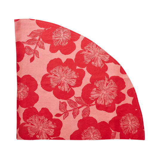 Jardin Linen Round Tablecloth in Pink