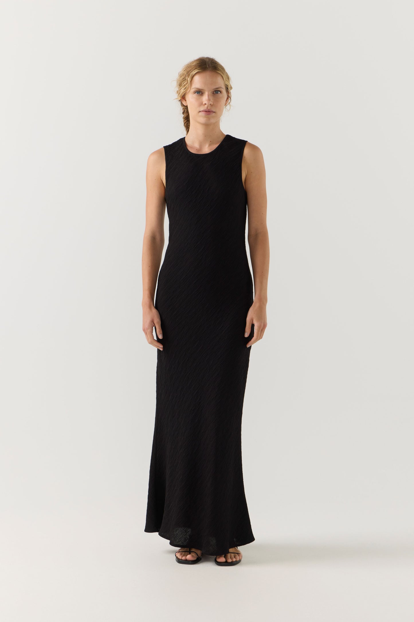 Thea Dress in Black Crinkle
